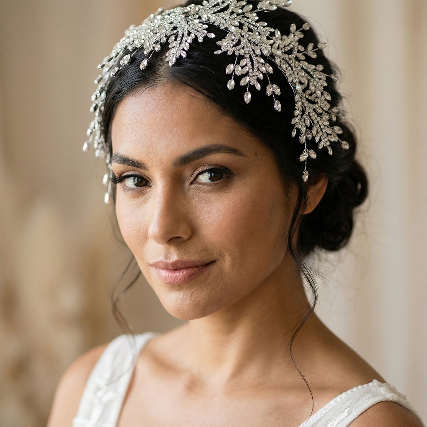 Bridella BHP482-S Silver Rhinestone Tiara