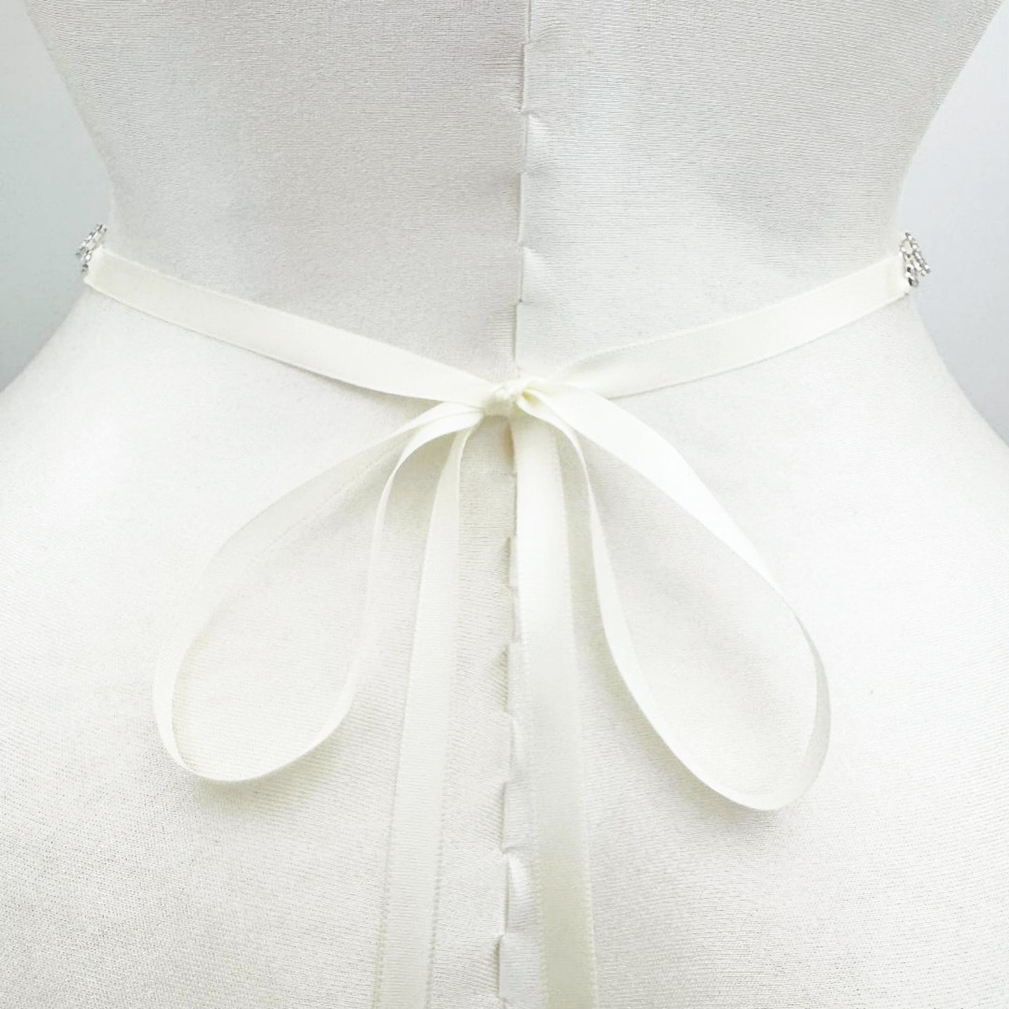 Off White Rhinestone Bridal Belt Wedding Sash - Bridella BS266
