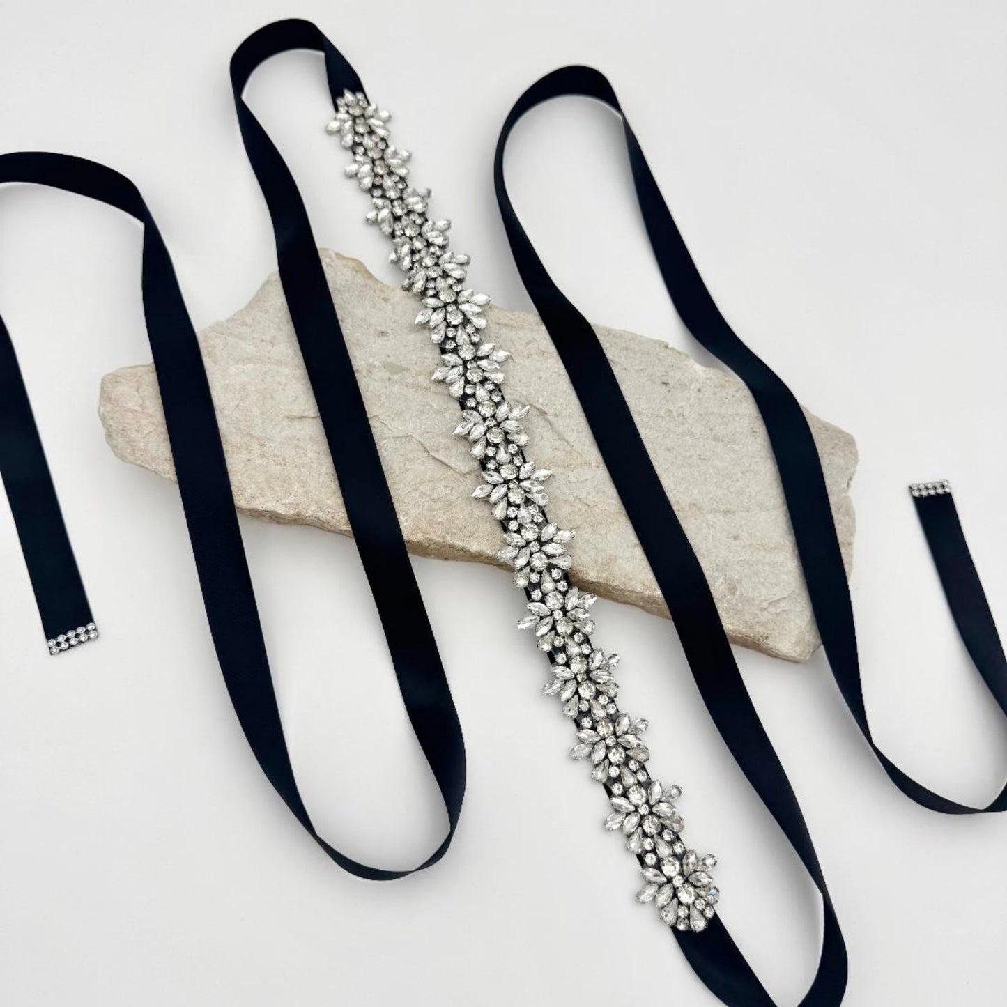 BS269 black rhinestone belt