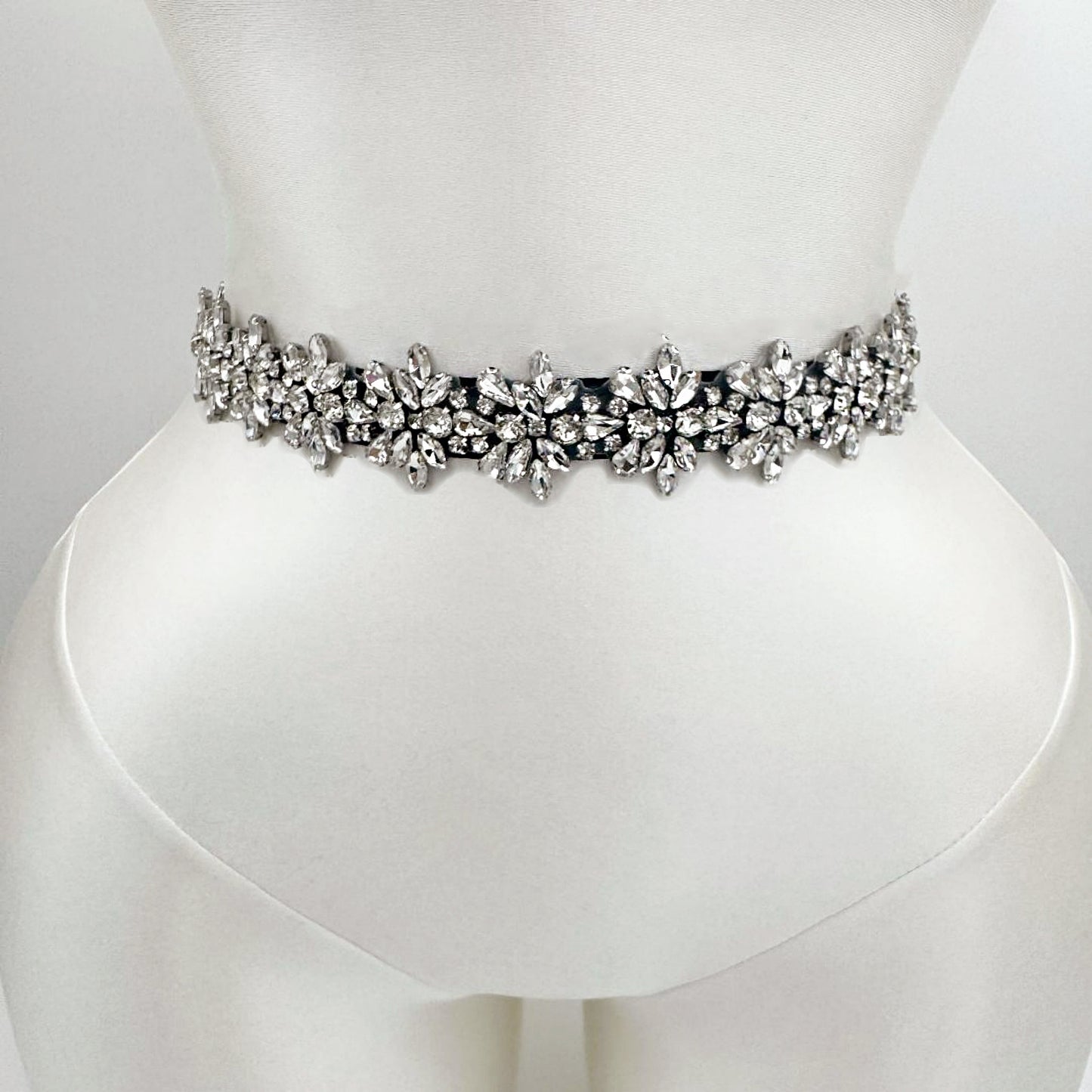 BS269 black rhinestone belt