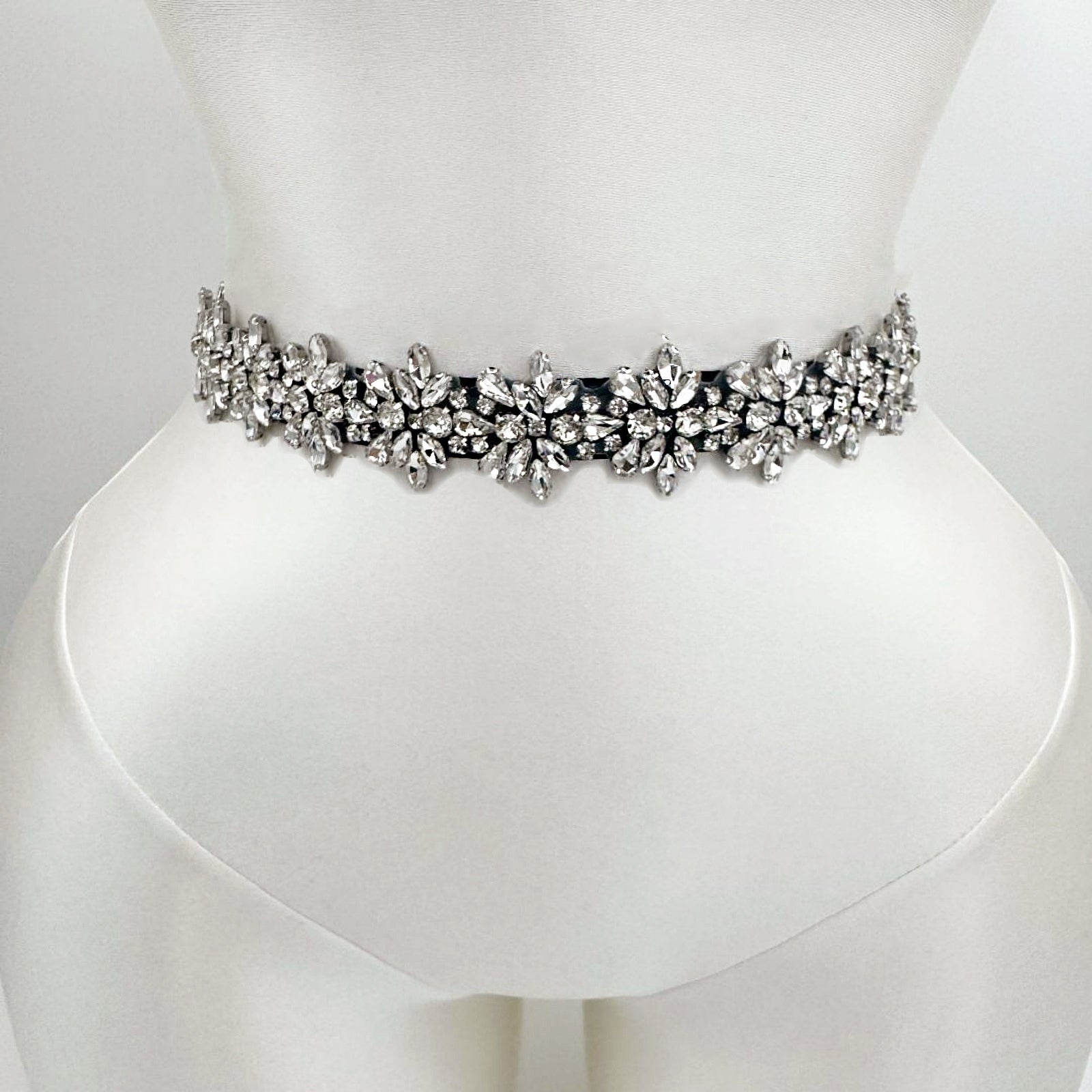 BS269 black rhinestone belt