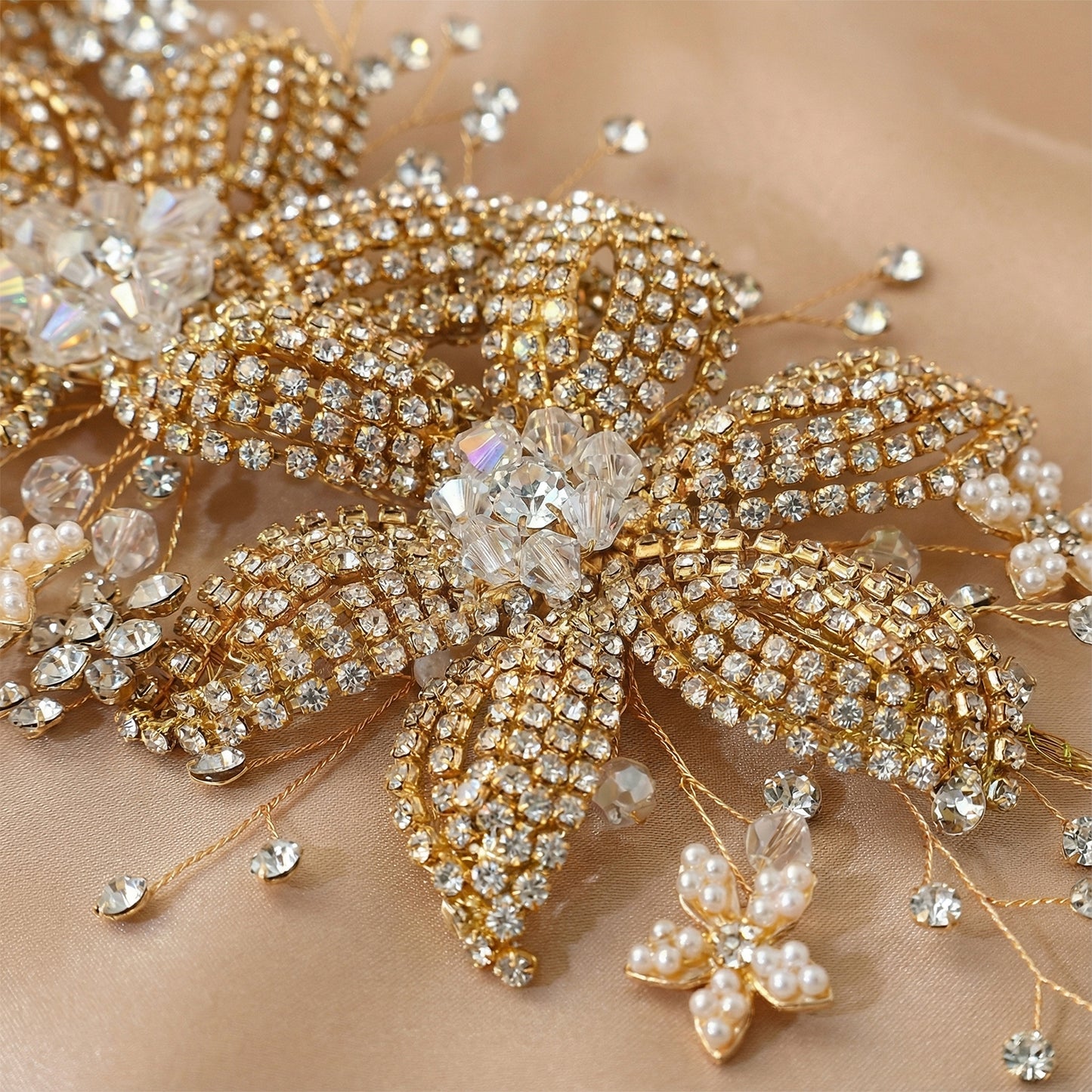 Bridella BHP252-G Gold Rhinestone & Crystal Tiara