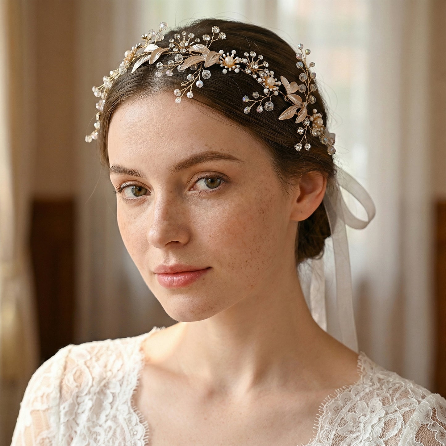 Bridella BHP294-headband Gold Rhinestone Headband