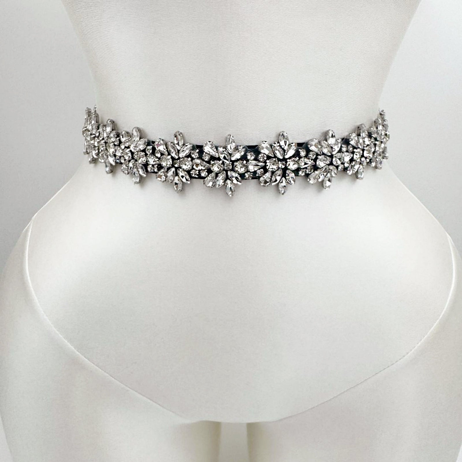 BS269 black rhinestone belt