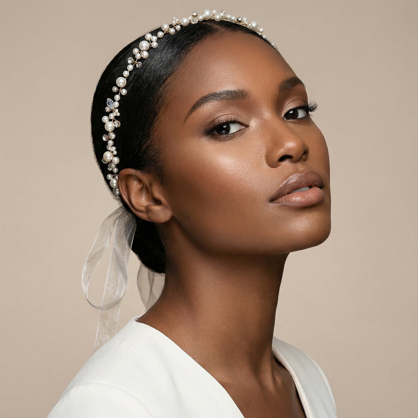 Bridella BHP03-G Gold Pearl Tiara