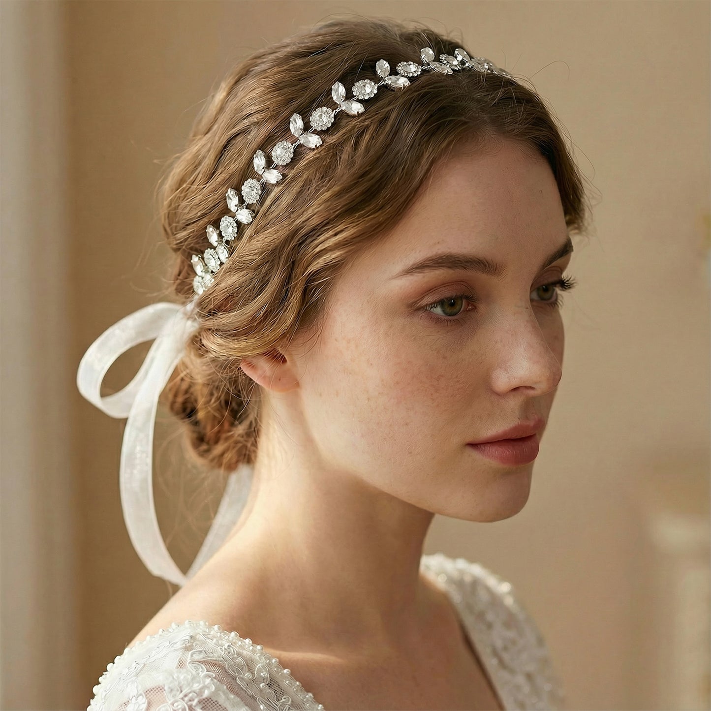 Bridella BHP309-S Sliver Rhinestone Crown