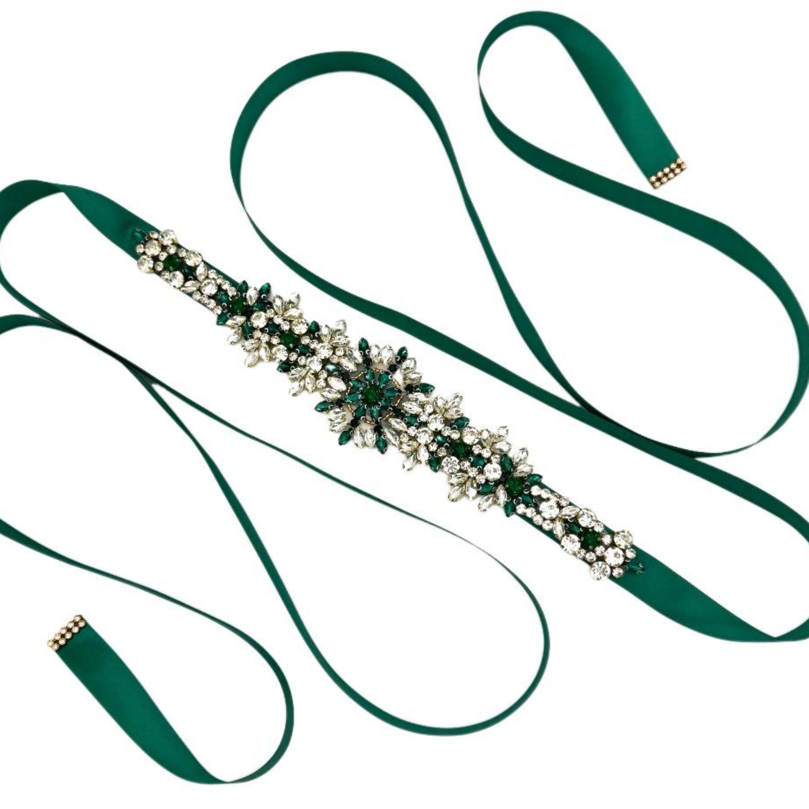 S319KL green rhinestone belt
