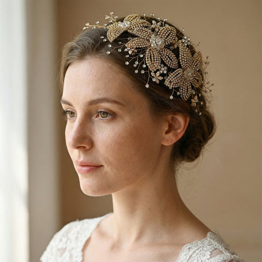 Bridella BHP252-G Gold Rhinestone & Crystal Tiara