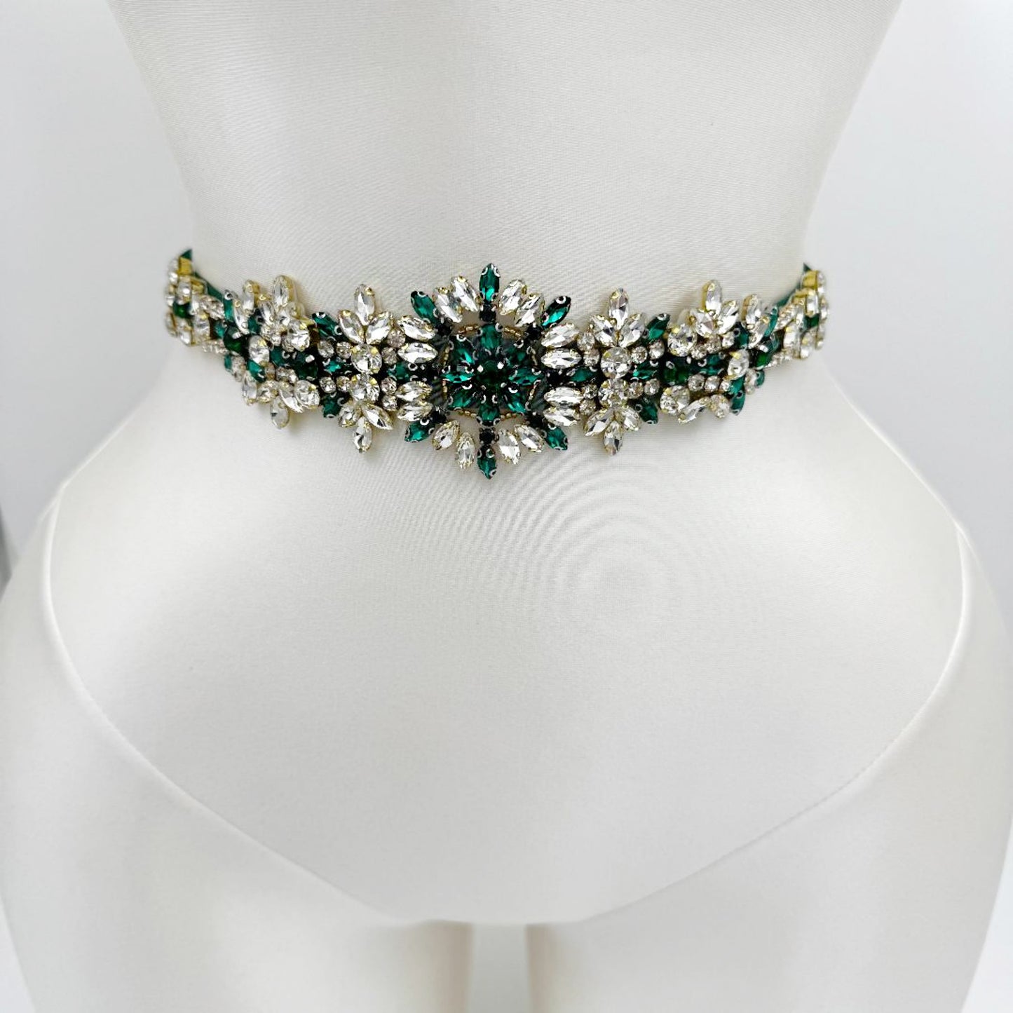 S319KL green rhinestone belt