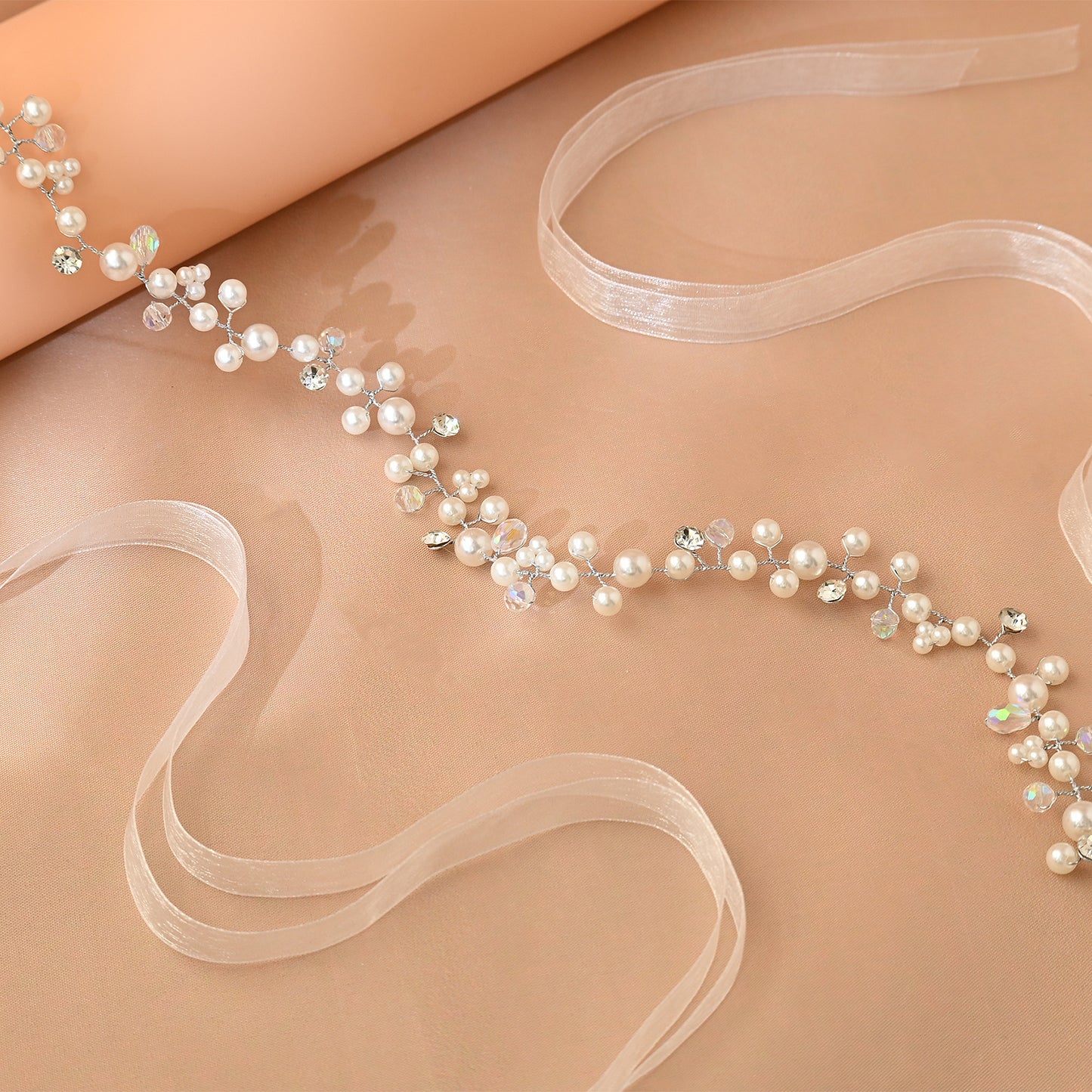 Elegant Silver Pearl Wedding Tiara for Bride - Bridella BHP3-S