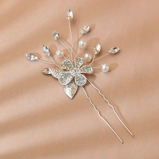 Bridella BHP506-S Silver Rhinestone & Pearl Headwear