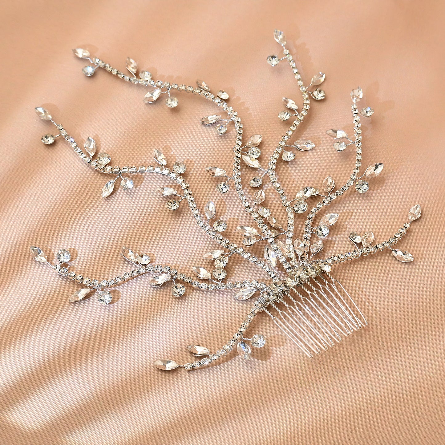 Bridella BHP481-S Silver Rhinestone Tiara