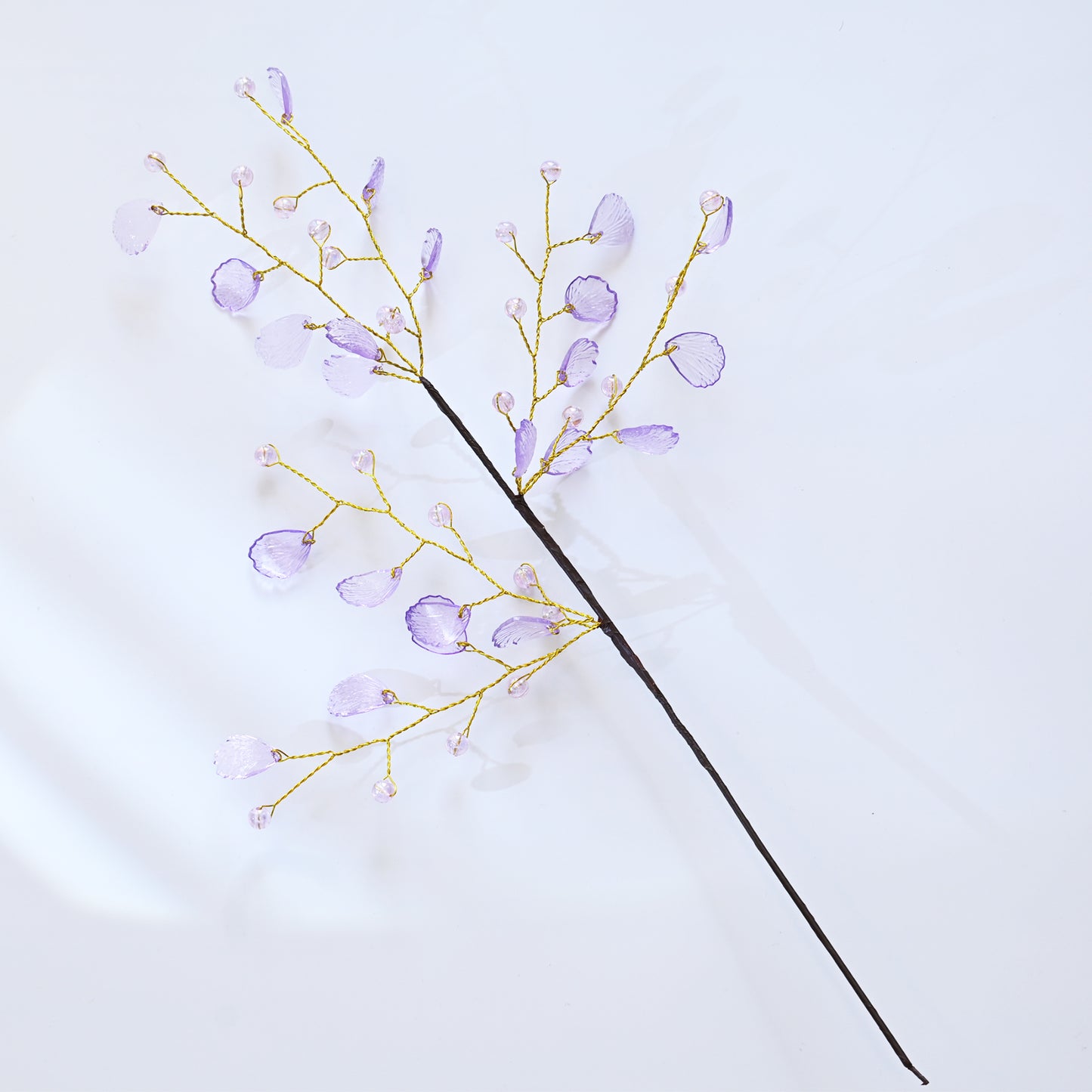 Handmade Crystal Bead Ginkgo Leaf Artificial Flower Stems K107