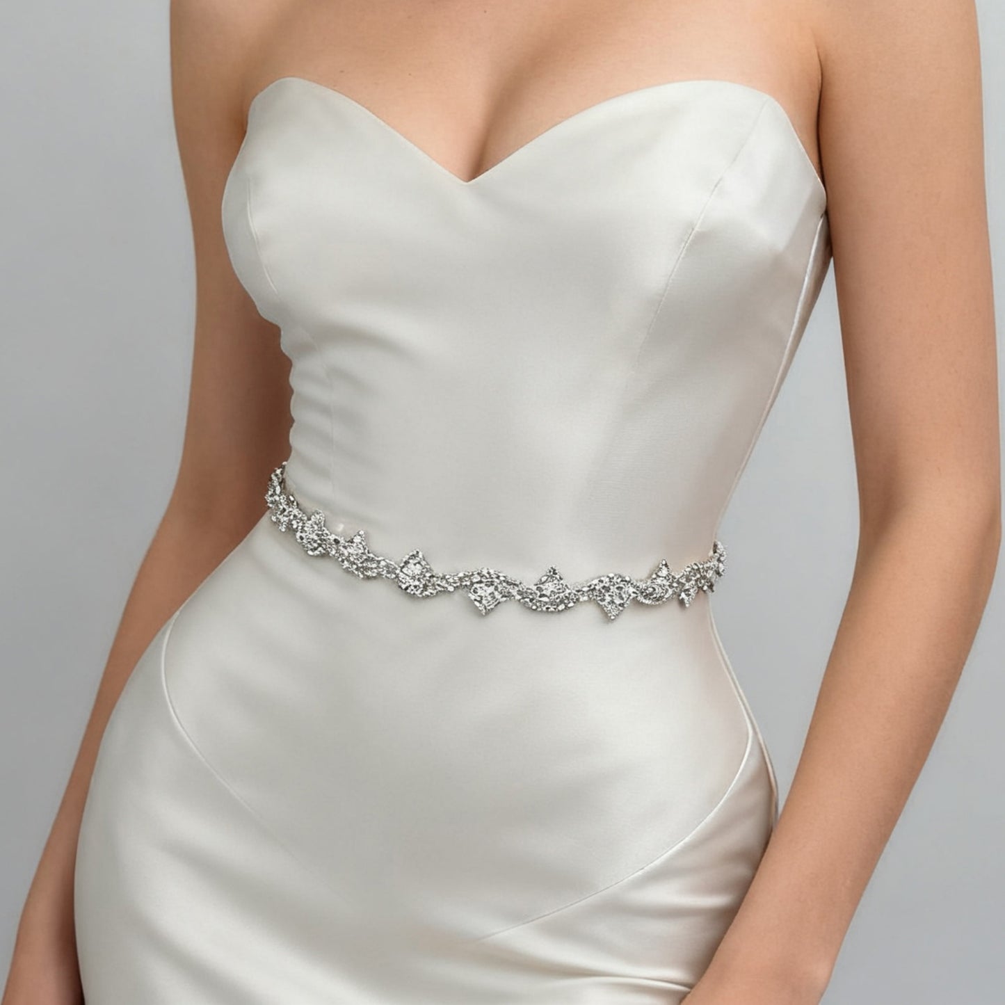 Bridella BS226B Black thin bridal sash and belts