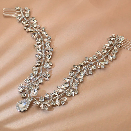 Silver Rhinestone Bridal Headband Wedding - Bridella BHP470-S