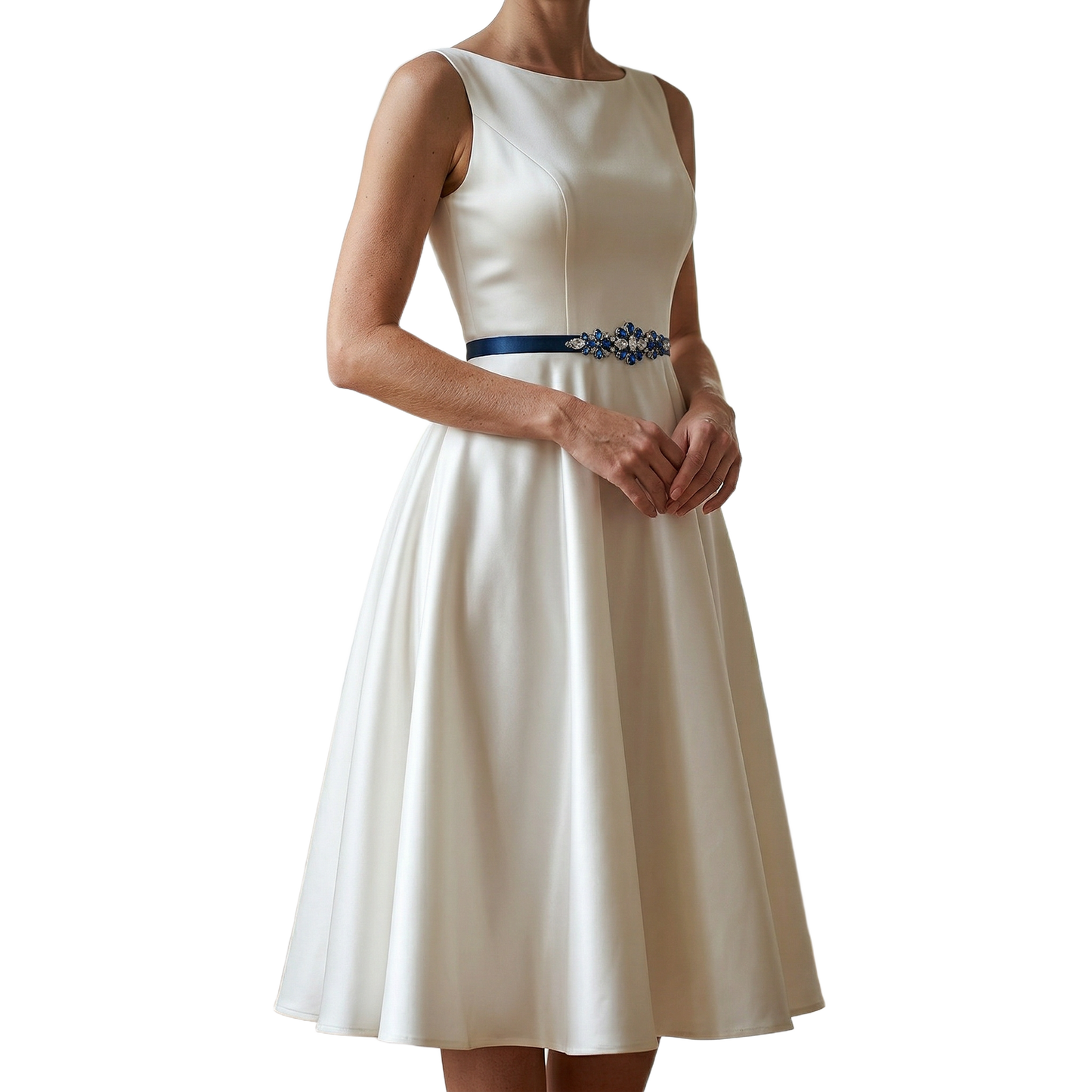Navy Rhinestone Bridal Belt Wedding Sash – Bridella BS45ML