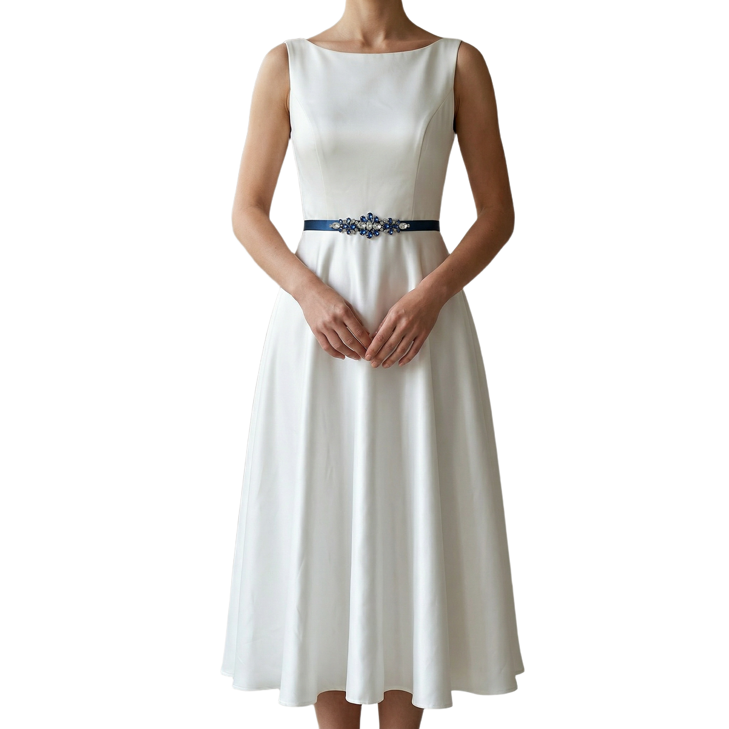 Navy Rhinestone Bridal Belt Wedding Sash – Bridella BS45ML