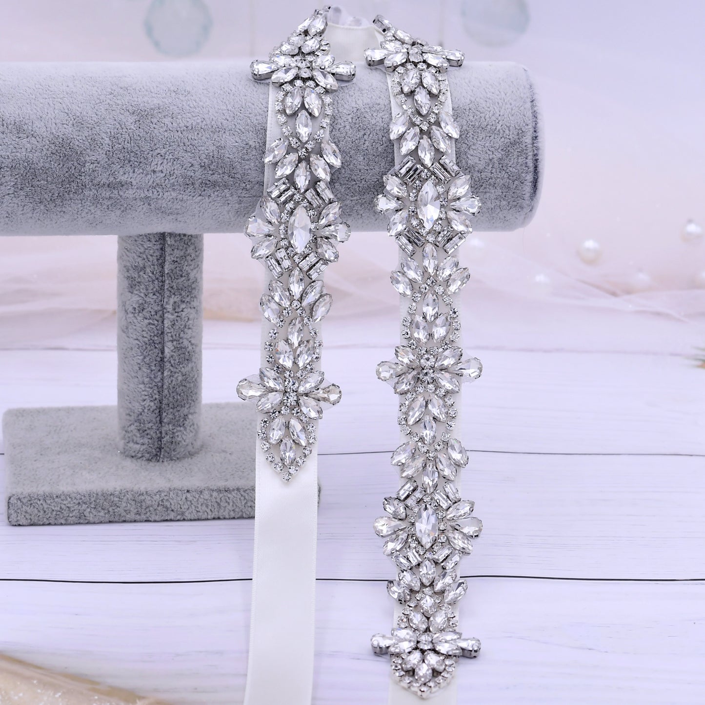 Silver Rhinestone Chain Belt Wedding Belt - Bridella BS38-S