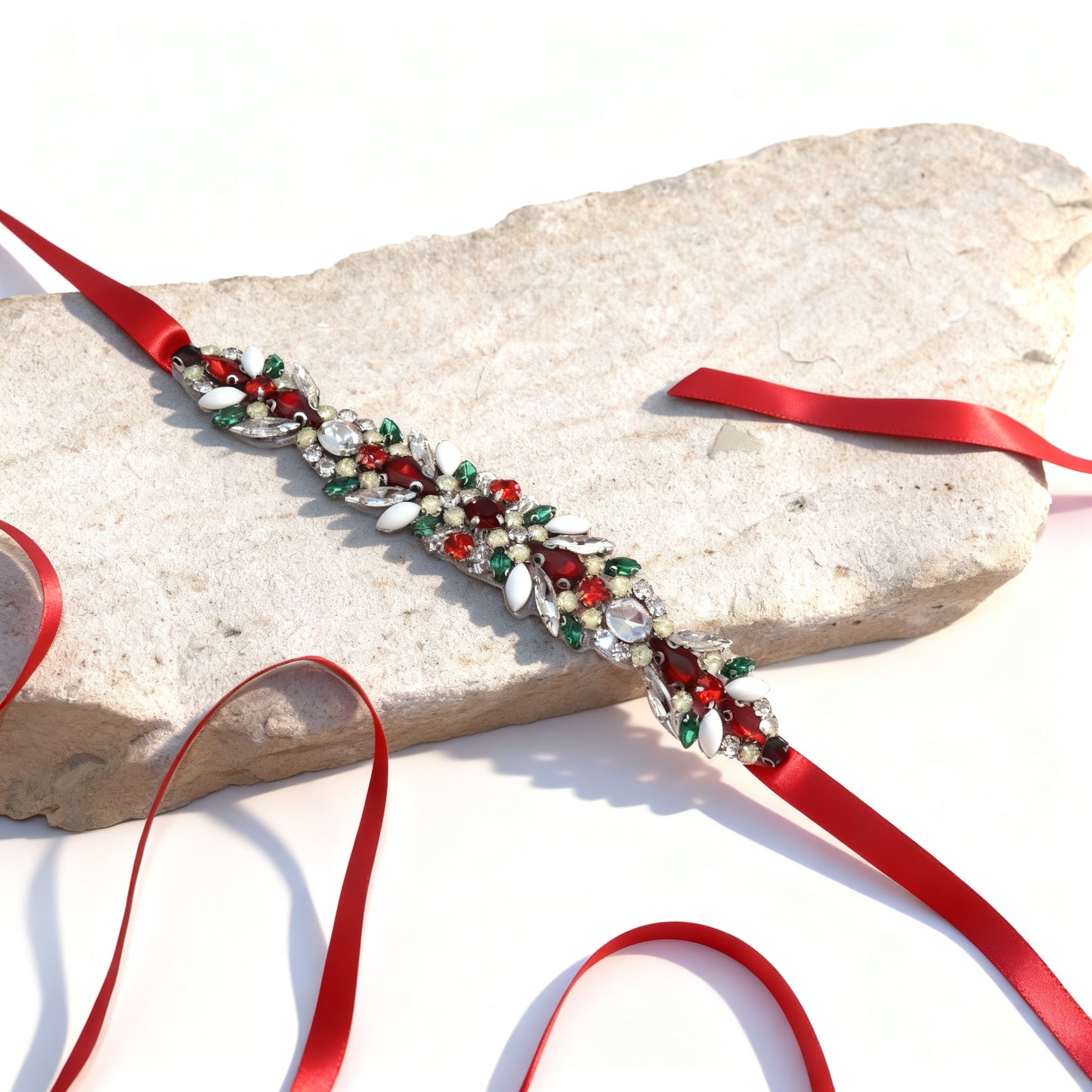 Bridella BS477 Red Satin & Crystal Belt