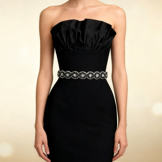 BS28BK black rhinestone belt