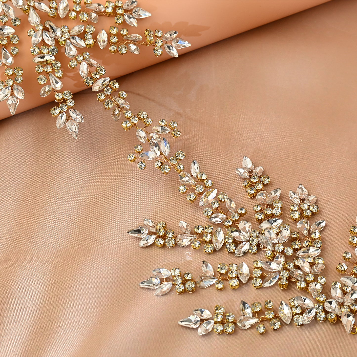 Bridella BHP425-G Gold Rhinestone Crown