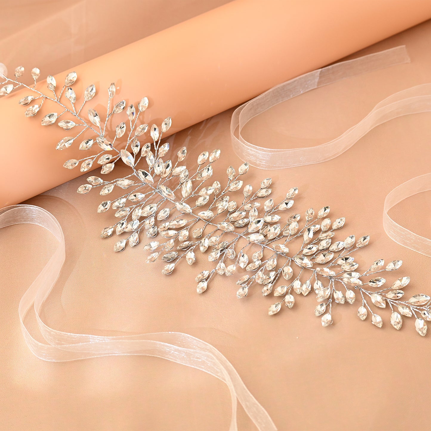 Bridella BHP237-S Sliver Rhinestone Headband