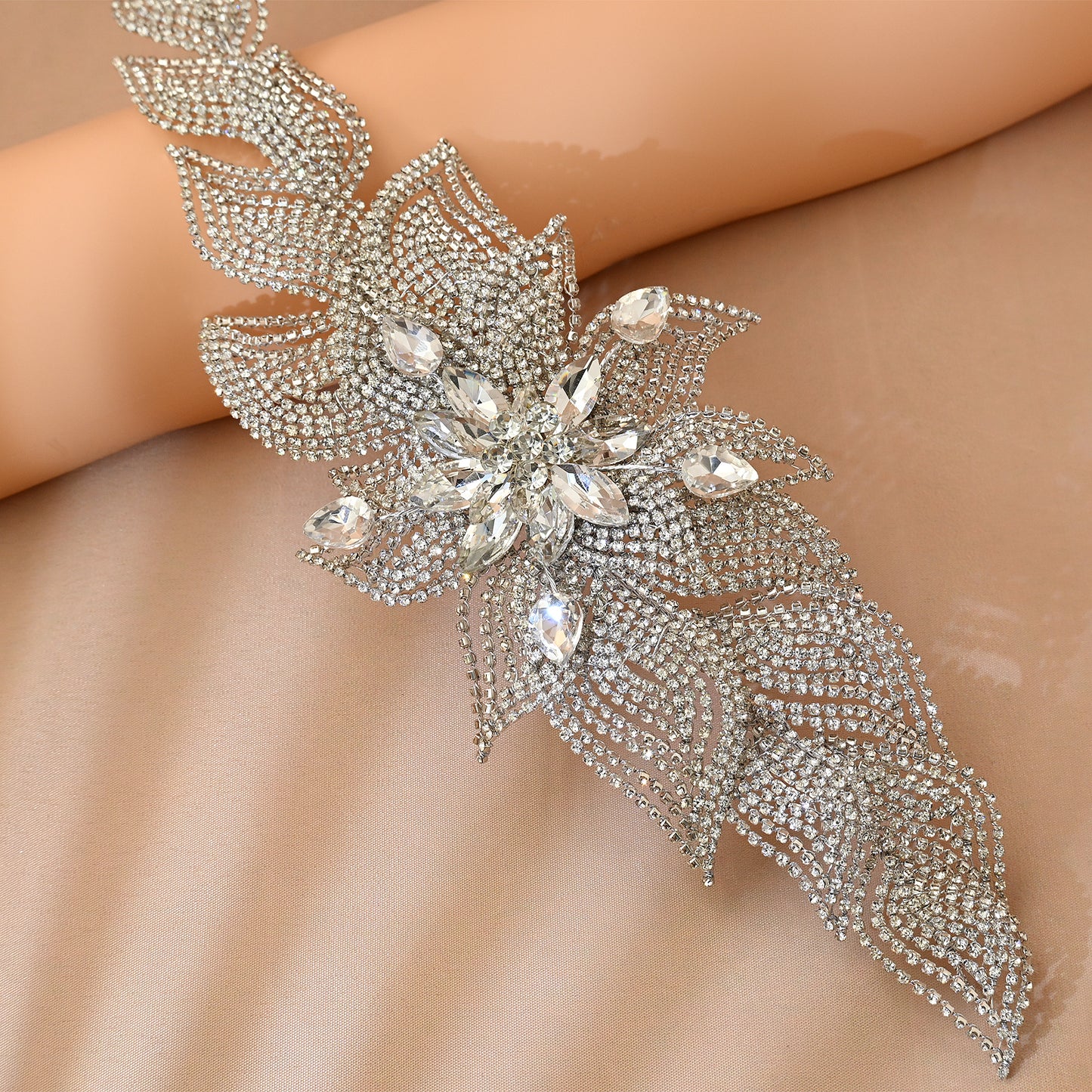 Silver Rhinestone Wedding Tiara for Bride - Bridella BHP455-S