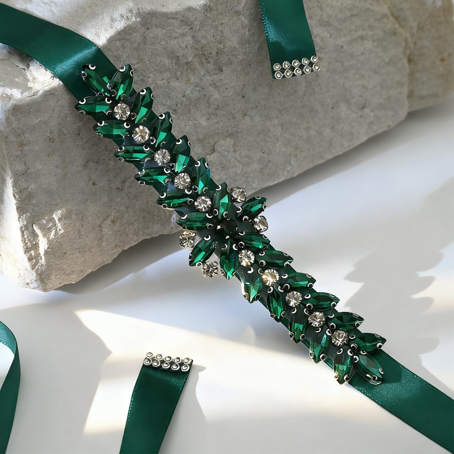 Bridella BS69KL Green Rhinestone Belt