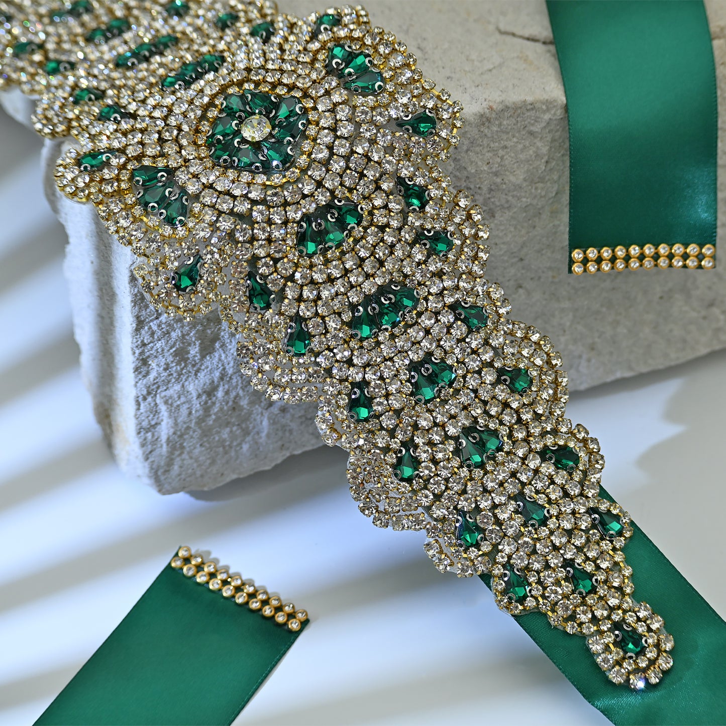Bridella BS88GKL Green Rhinestone Belt