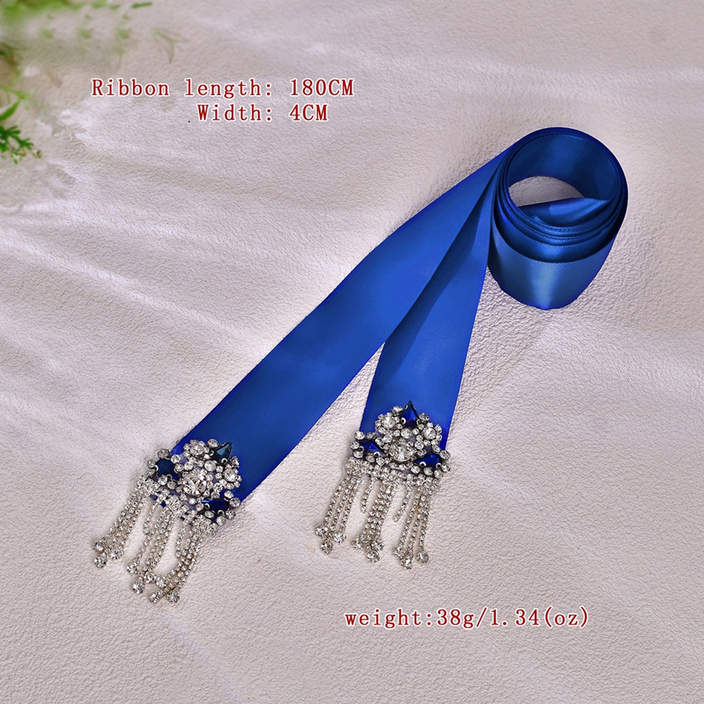 Daily Bridal Wedding Belt Silver Rhinestone Applique Sash for Women Gown Dress - Bridella S109