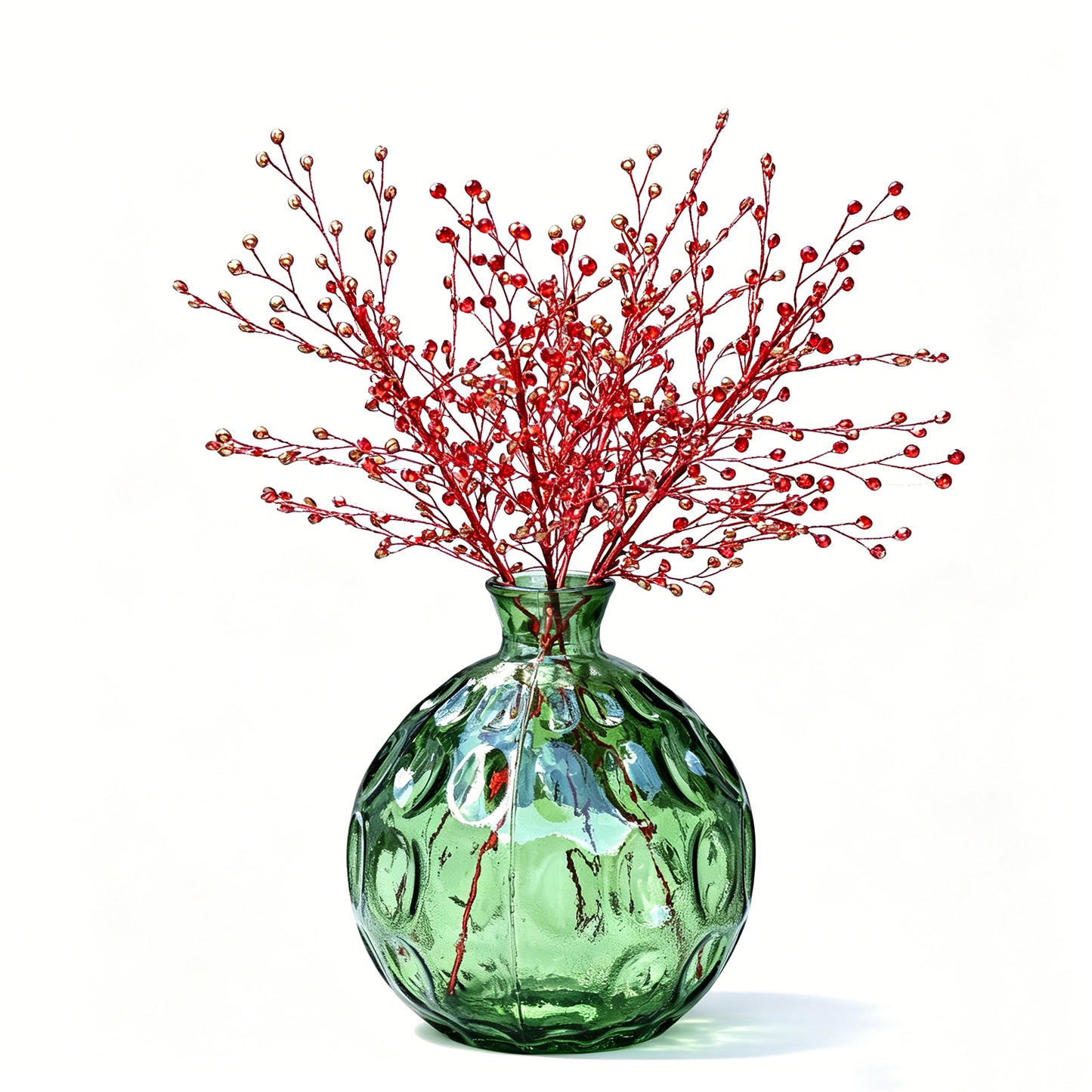 Handmade Crystal Bead Artificial Berry Branches, Multi-Color Rhinestone Wire Floral Picks k112