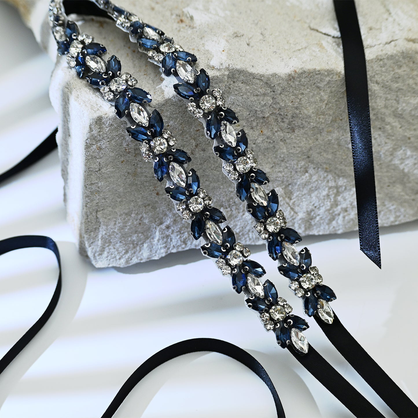 Bridella BS16ML Blue Rhinestone Belt