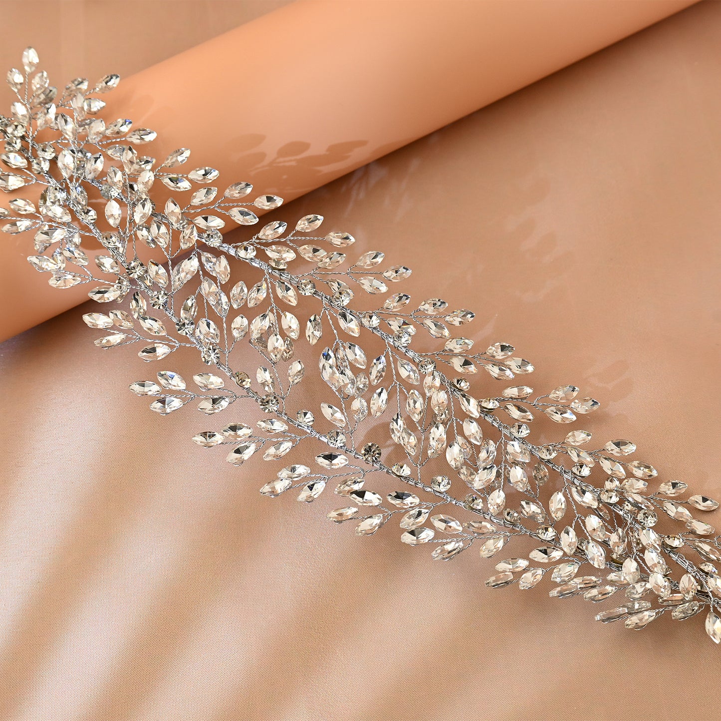 Bridella BHP308-S Silver Rhinestone Crown