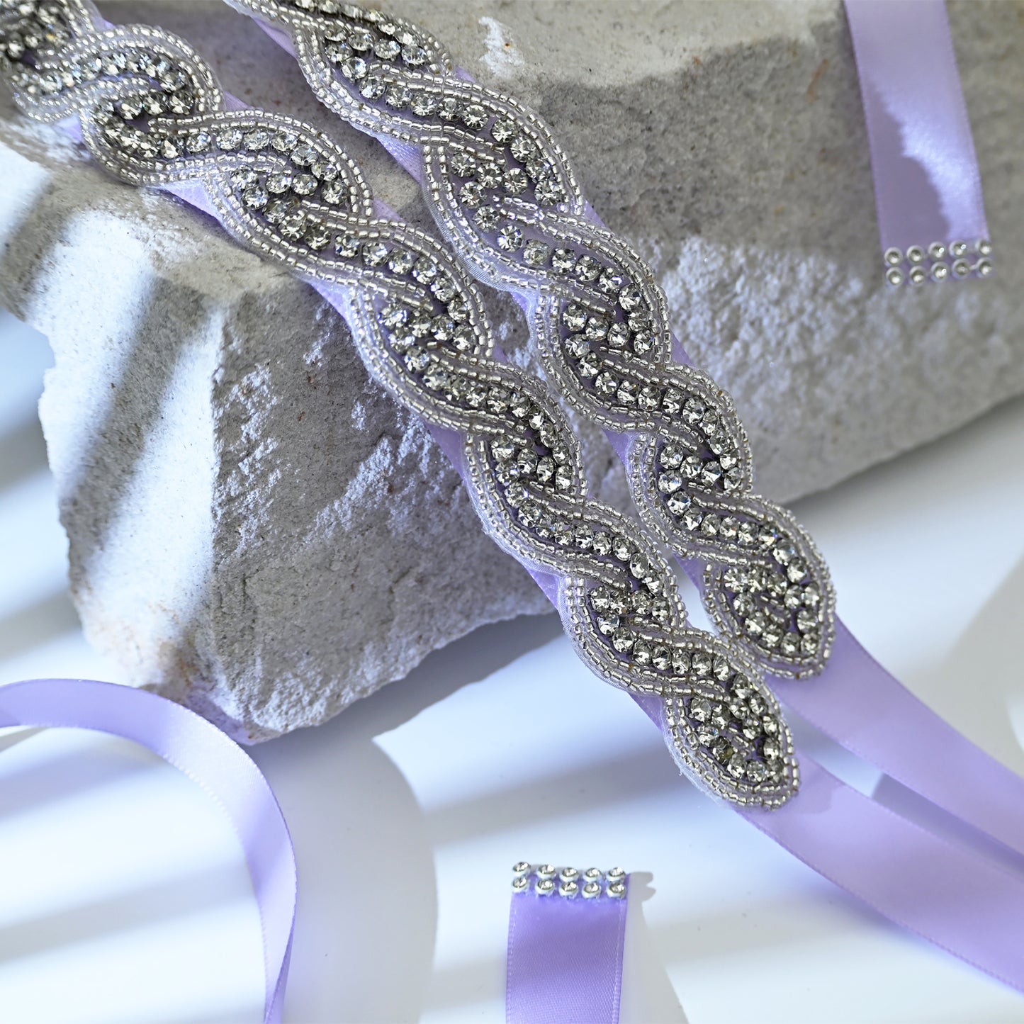 Bridella BS62 Purple Rhinestone Belt