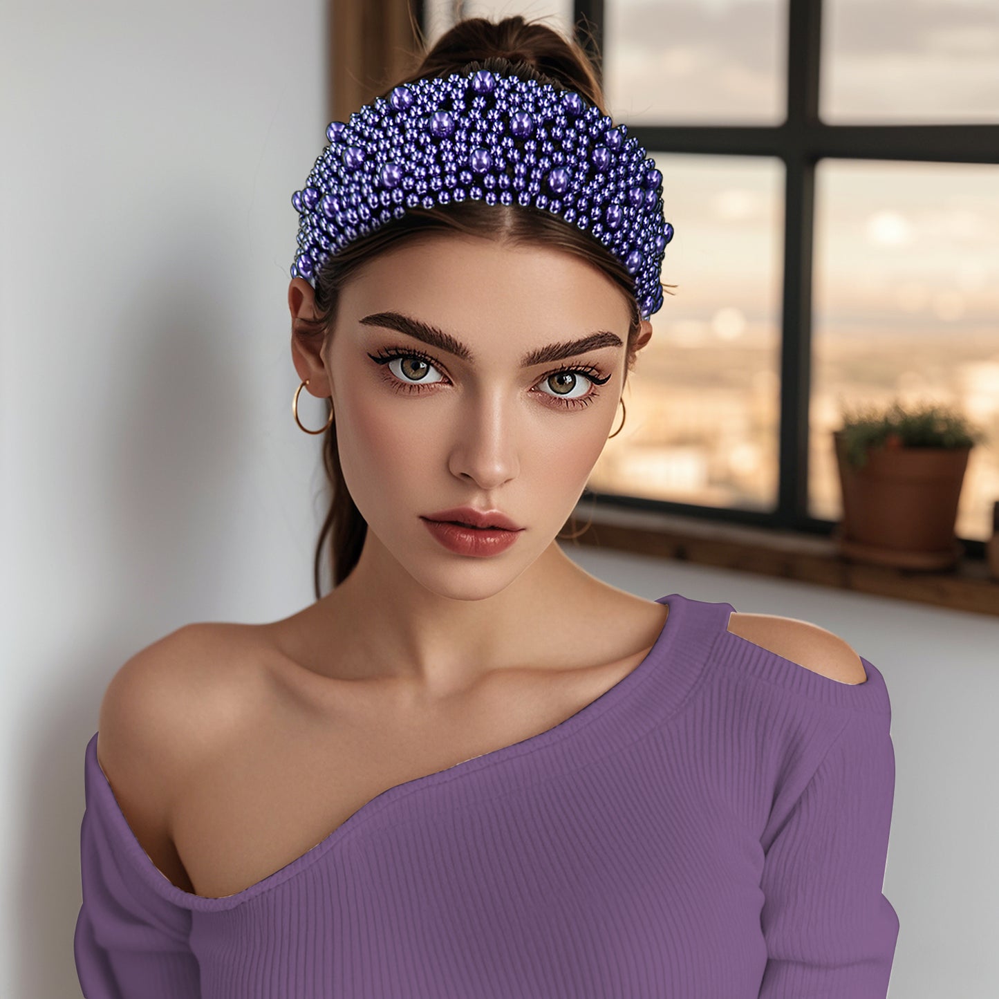 Pearl Beaded Padded Headband Fashion Party Hair Accessories - Bridella BYXA153