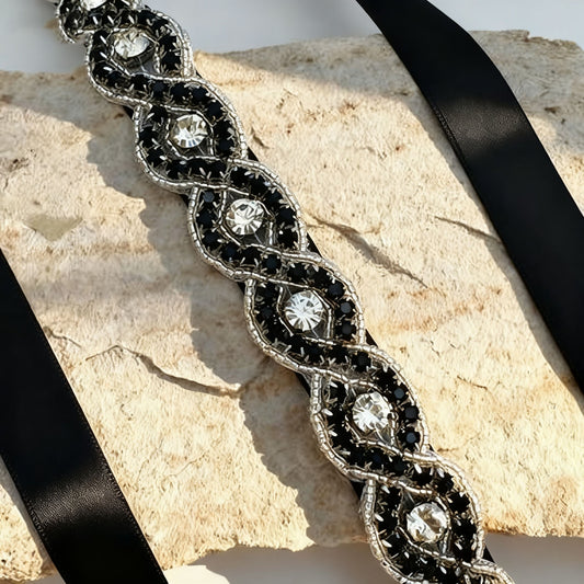 BS28BK black rhinestone belt