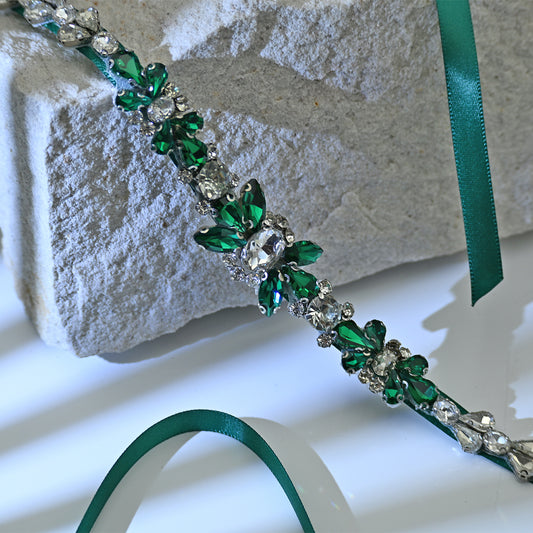 Bridella BS163KL Green Rhinestone Belt