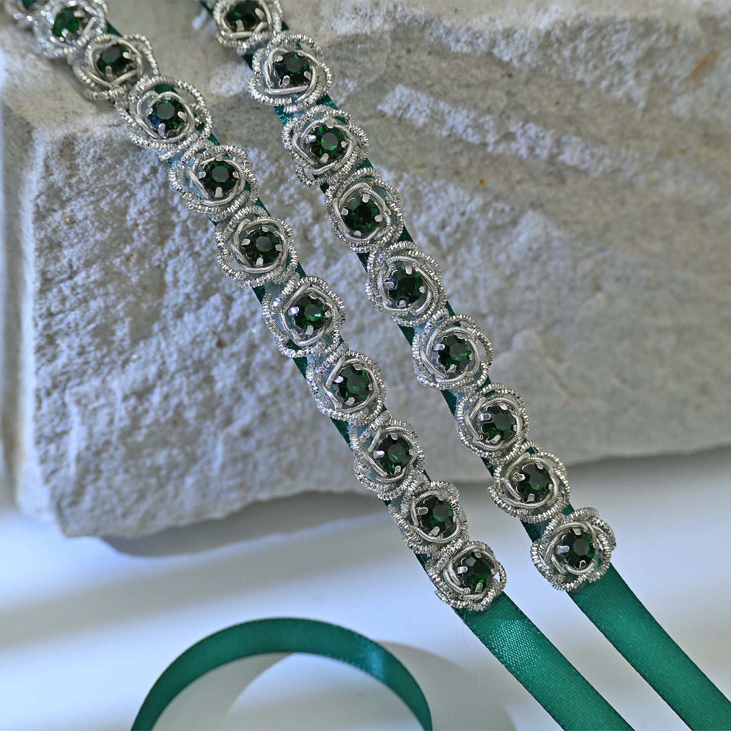 Bridella BS143KL Green Rhinestone Belt