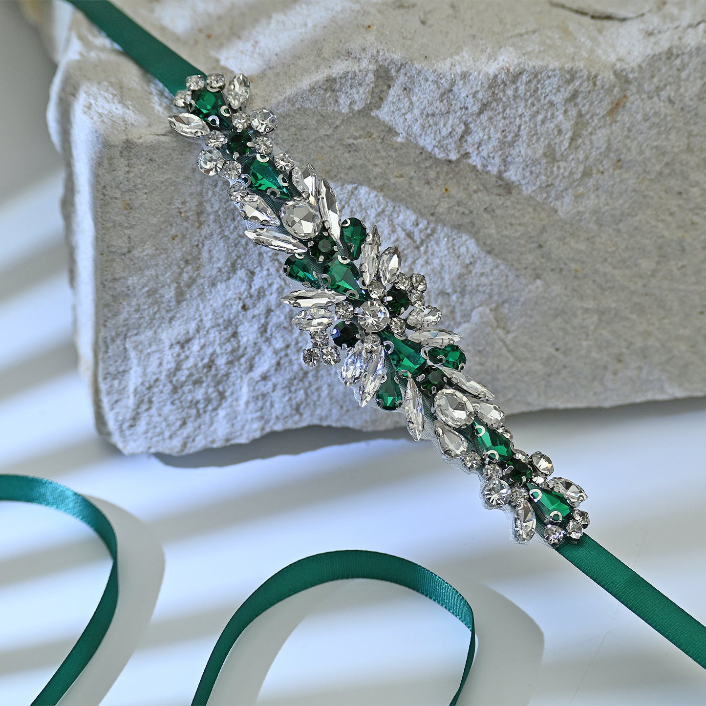 Bridella BS160KL Green Rhinestone Belt