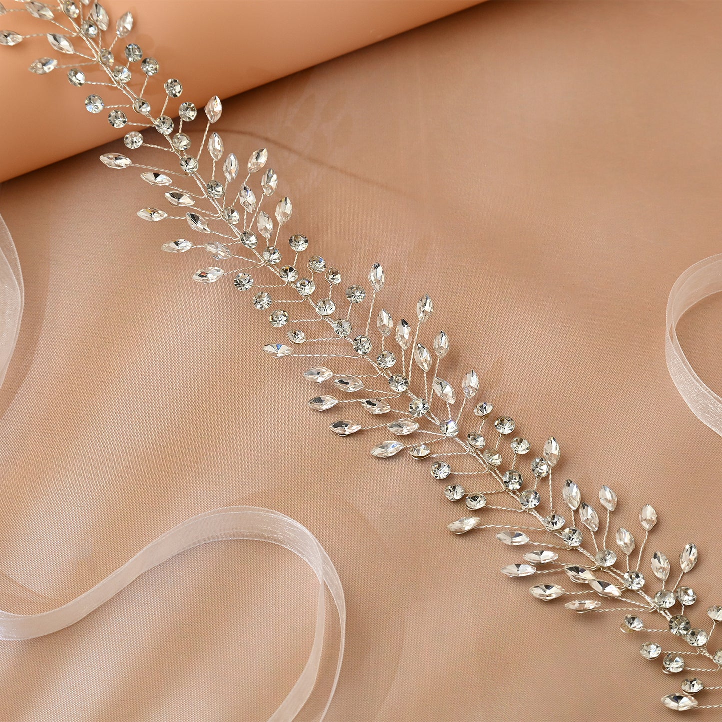 Bridella BHP410-S Silver Rhinestone Tiara