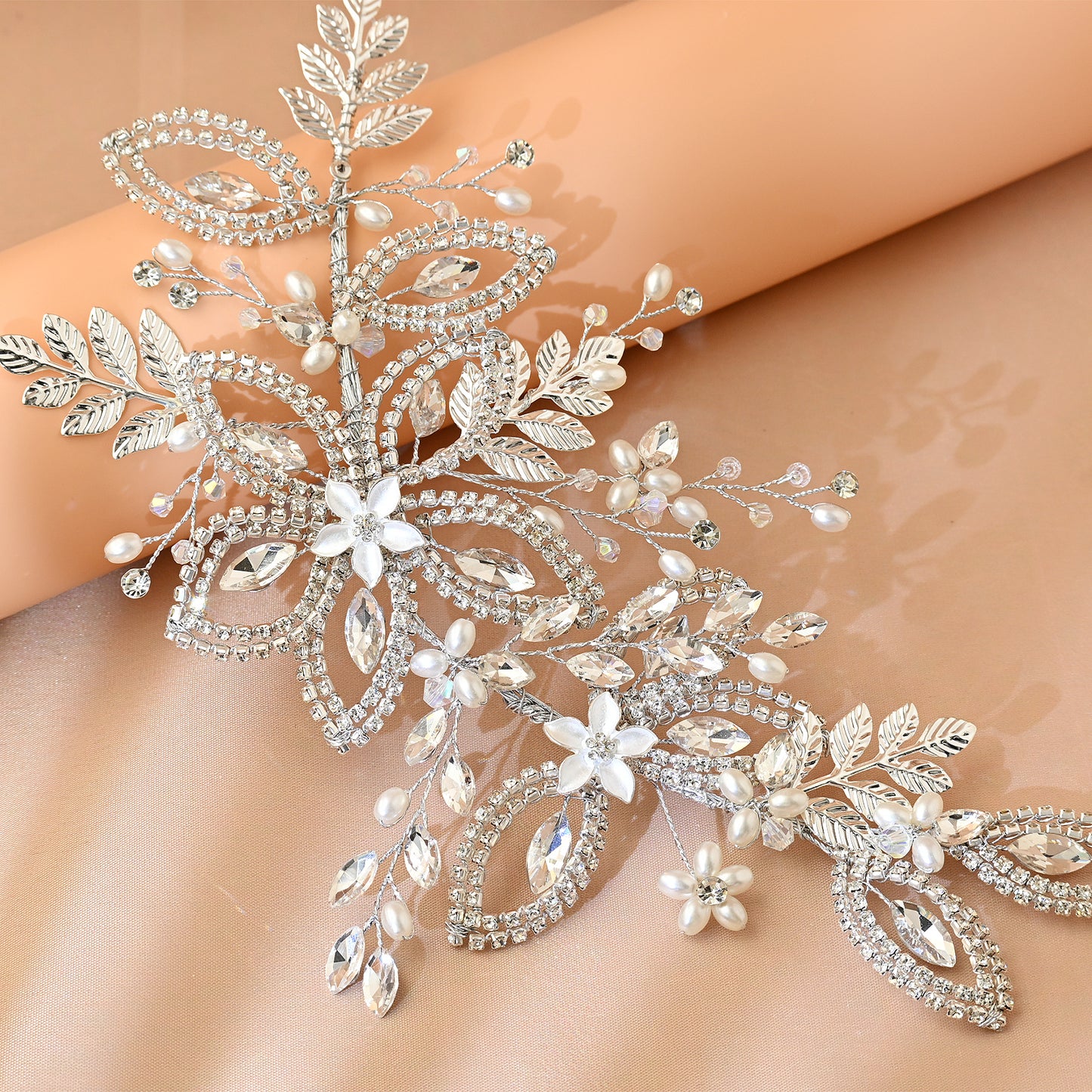 Bridella BHP305-S Silver Rhinestone Crown