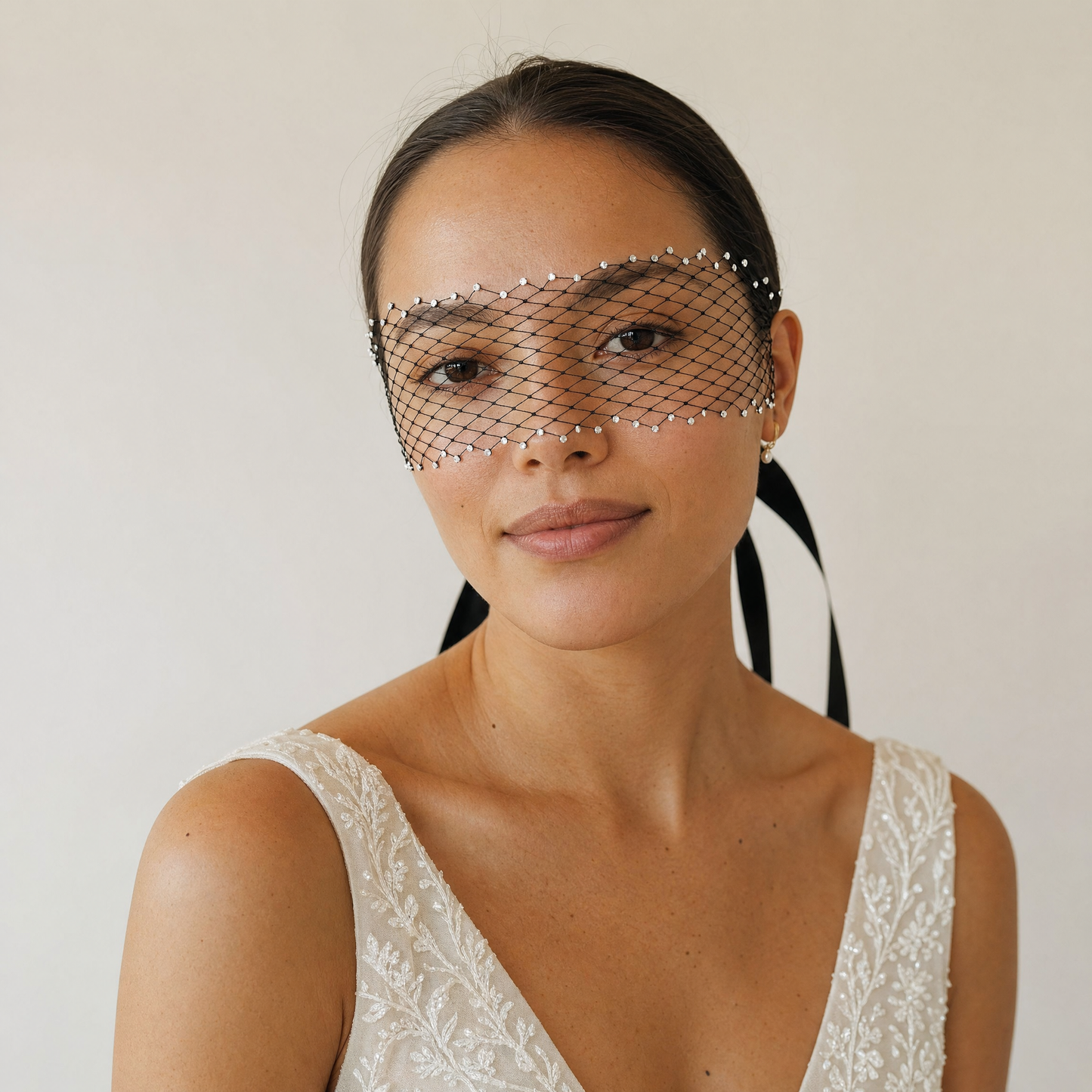 Sparkling Birdcage Bridal Veil Diamond Wedding Veil - Bridella BMA17-B
