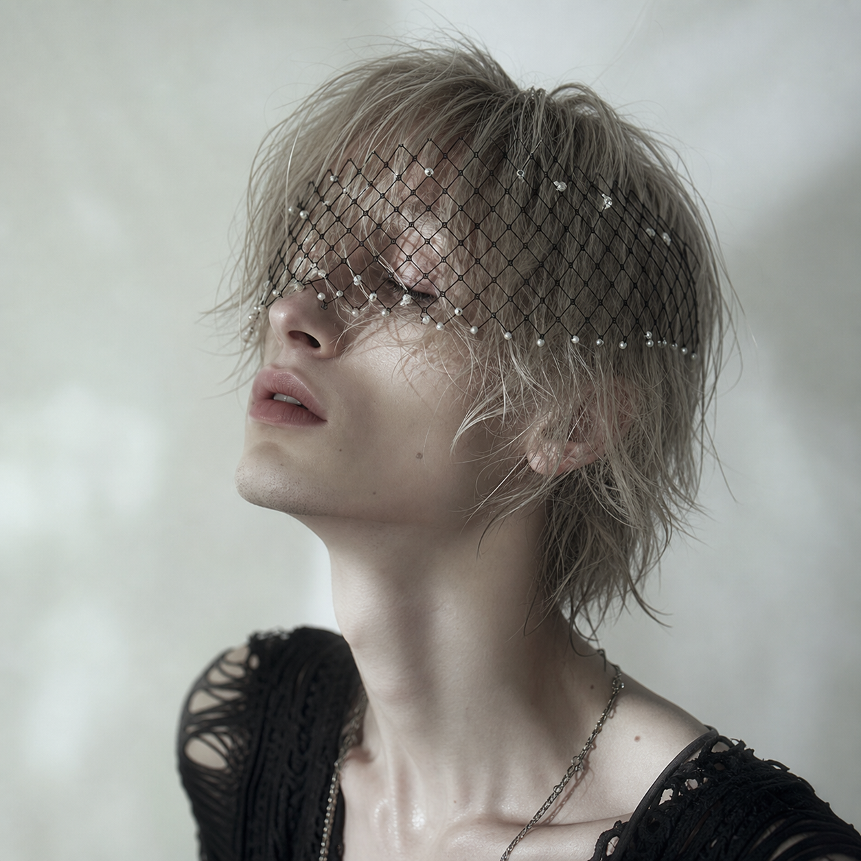 Black Birdcage Bridal Veil Rhinestone Wedding Veil - Bridella BVA29-B