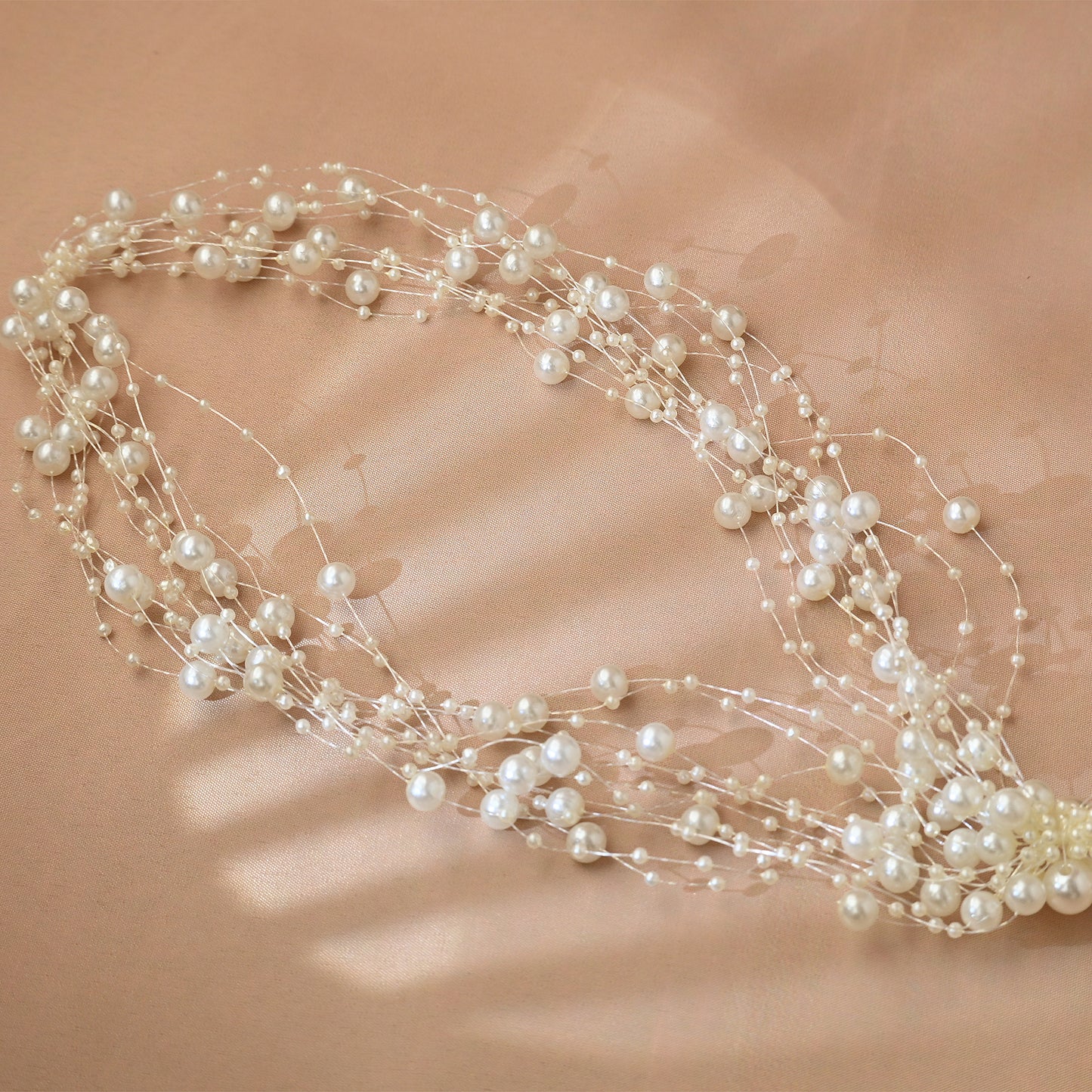 Bridella BHP538-IVORY Ivory Pearl Headband