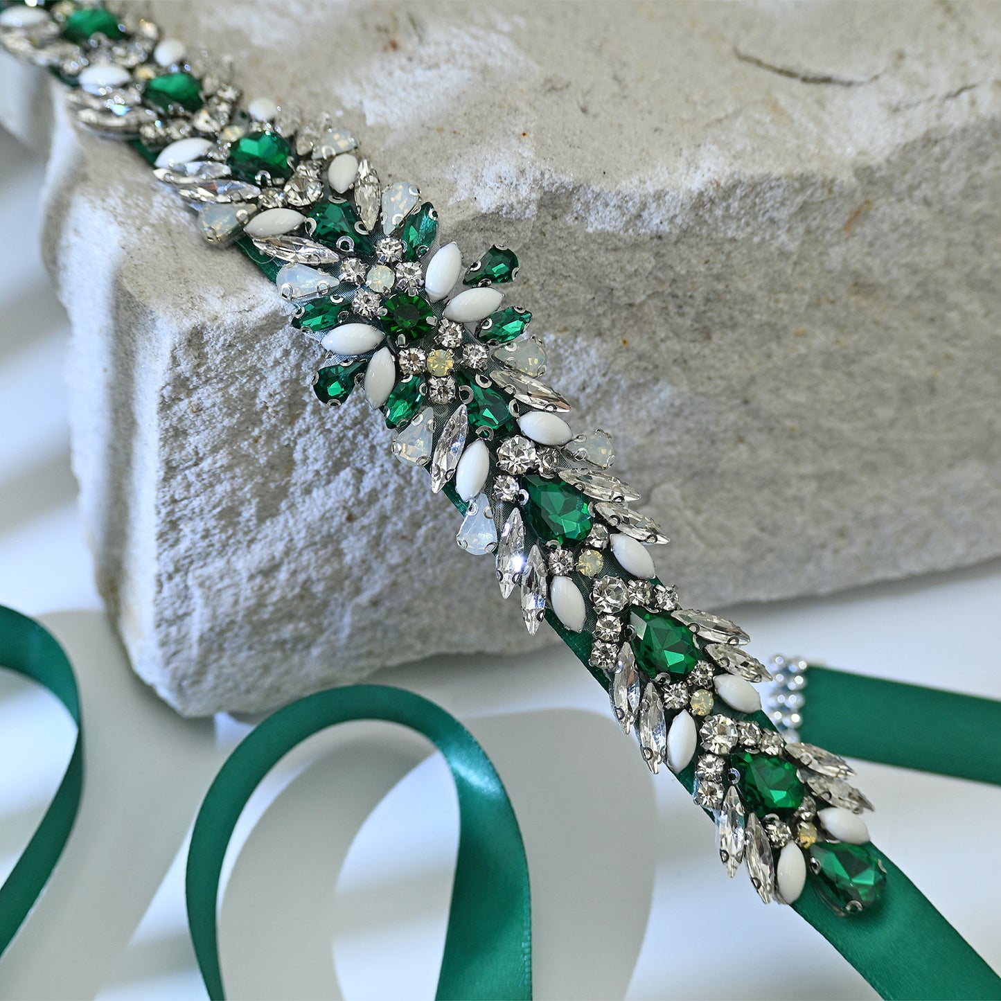 Bridella BS476KL Green Rhinestone Belt