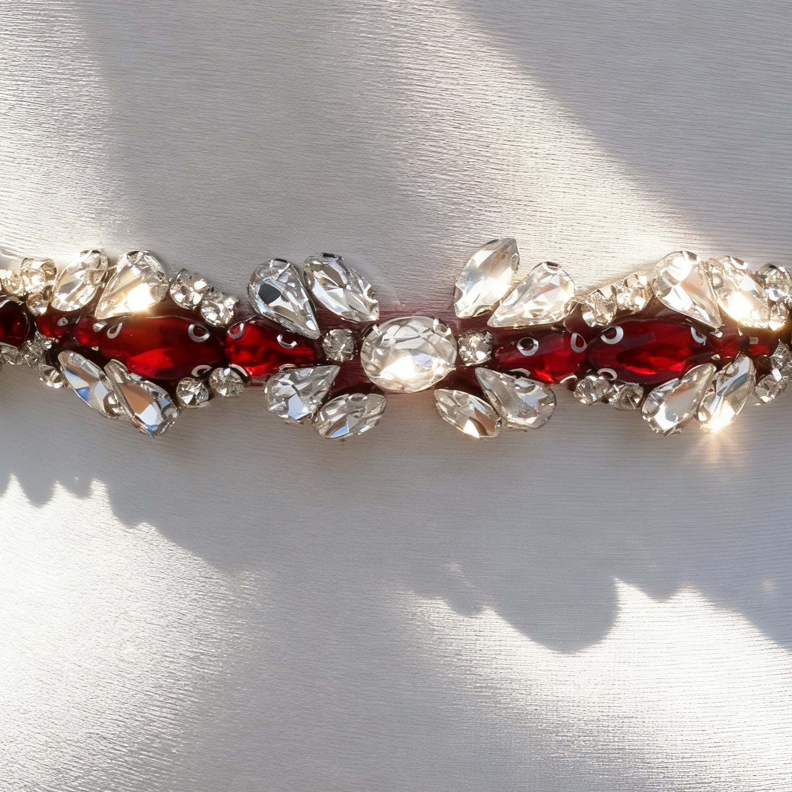 BS43R burgundy rhinestone belt