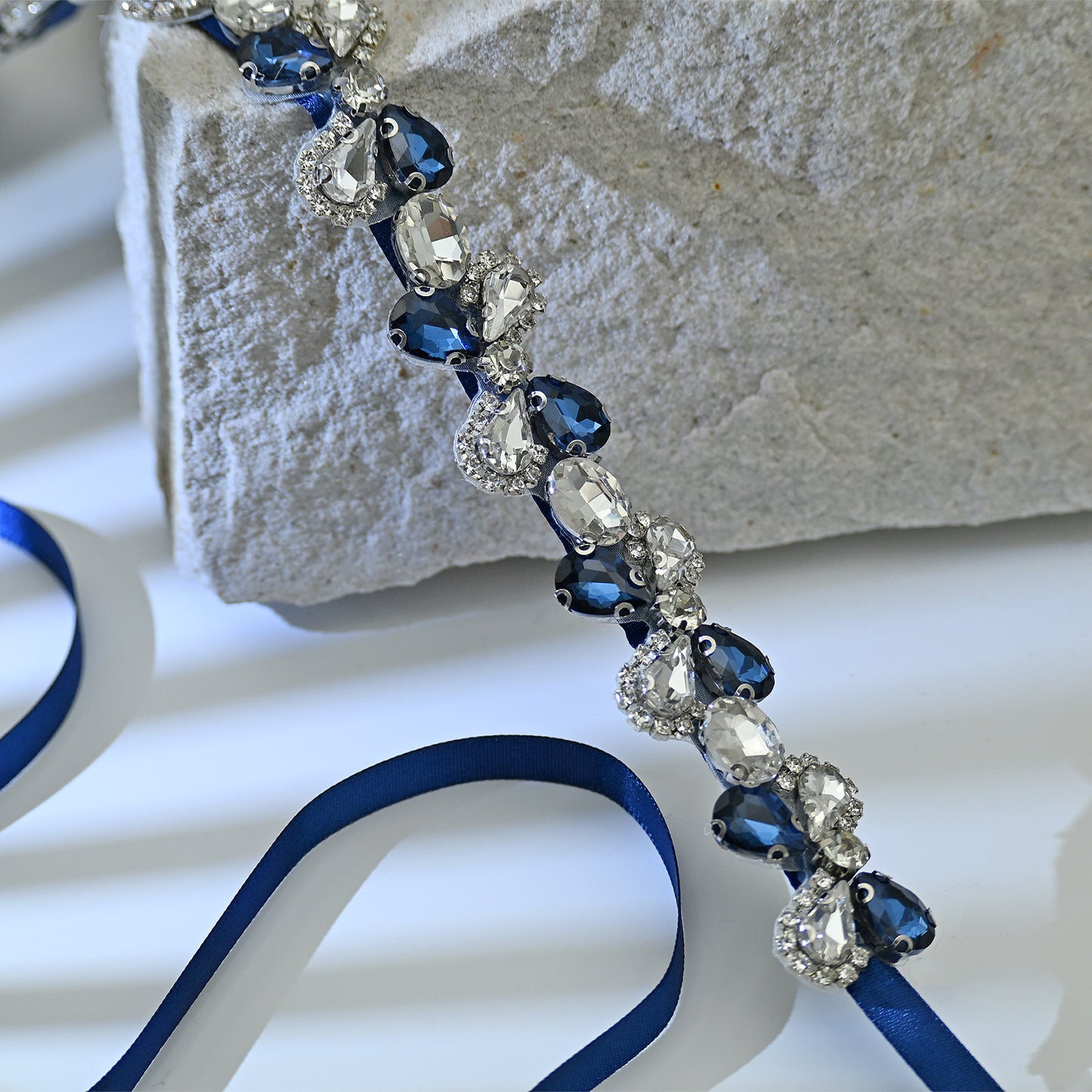 Bridella BS212ML-Navy Blue Navy Rhinestone Belt