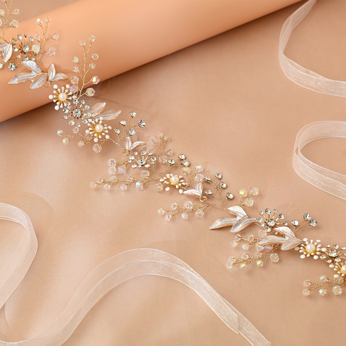 Bridella BHP294-headband Gold Rhinestone Headband