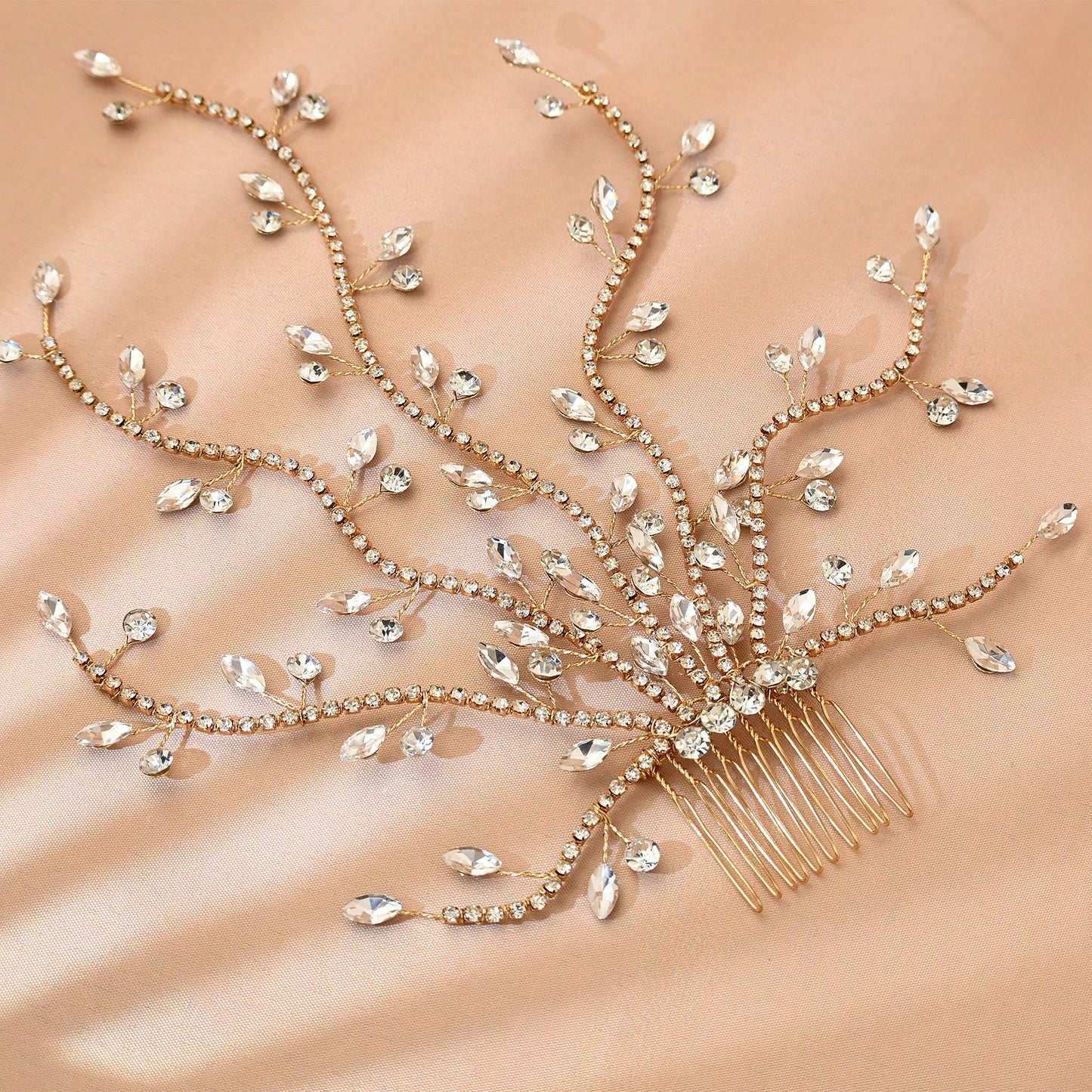 Bridella BHP481-G Gold Rhinestone Tiara