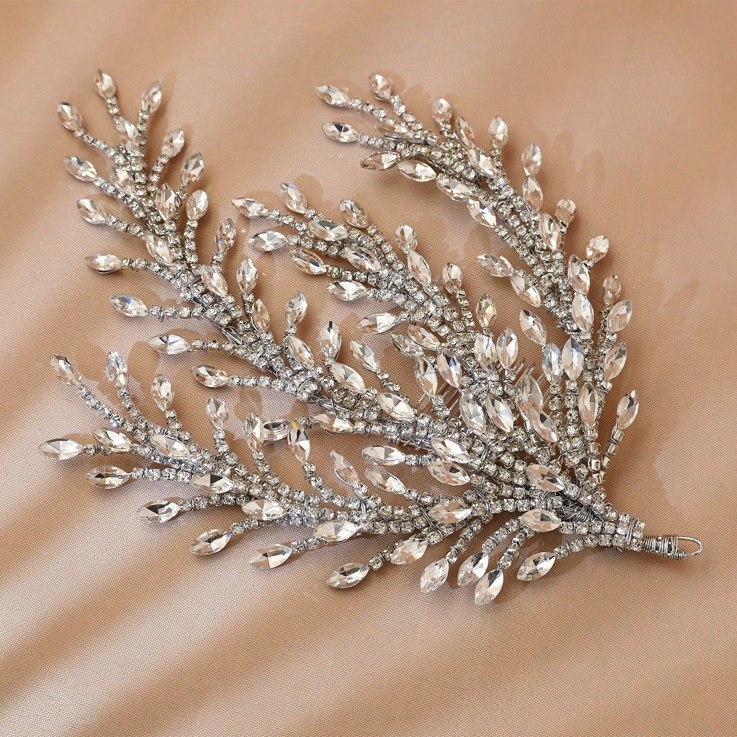 Bridella BHP498-S Silver Rhinestone Hair Comb